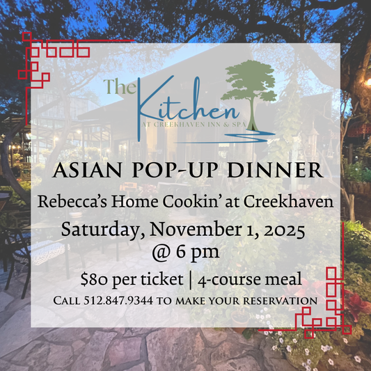Image of Creekhaven Inn patio and pop-up dinner date November 1, 2025